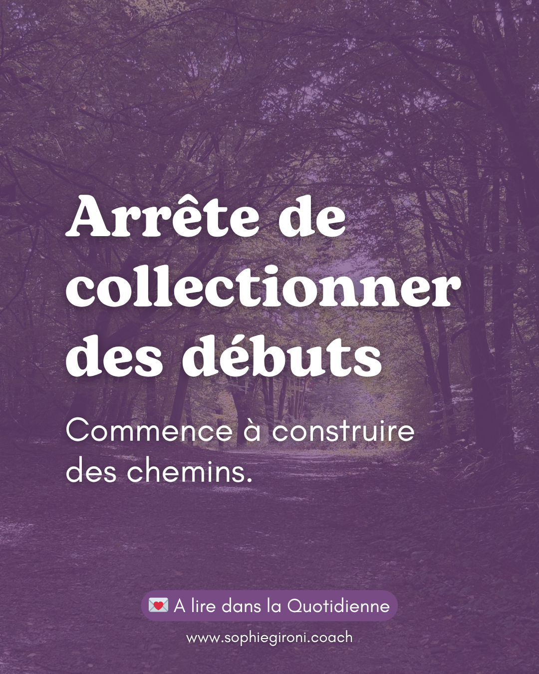 Tu n'as pas choisi la mauvaise route...