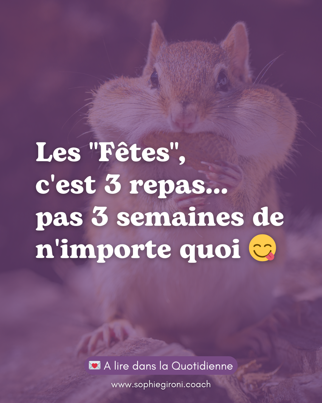 Les "Fêtes", c'est 3 repas... pas 3 semaines de n'importe quoi.